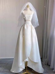 Ivory White Satin Wedding Dress