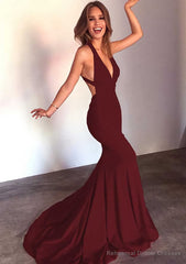 Jersey Prom Dresses Trumpet/Mermaid Sleeveless Court Train