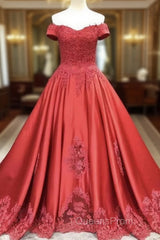 Lace Embroidery Satin Sweep Train Wedding Dress Ball Gowns