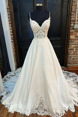 Lace Sweetheart Backless A-Line Wedding Dress