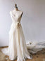 Light Champagne Chiffon Long Classy Prom Dress. Champagne Prom Dress