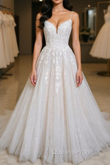 Light champagne tulle lace long Evening Prom Dress lace formal Dress