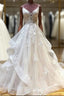 Light Champagne Tulle Lace Long Evening Prom Dress Lace Long Wedding Dress