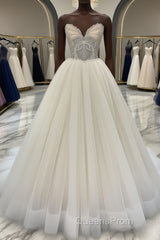 Light champagne tulle long Evening Prom Dress, tulle evening Dress