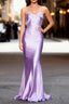Lilac Floral Mermaid Corset Long Evening Prom Dress
