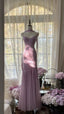 Lilac Mermaid Spaghetti Strap Beaded Chiffon Long Classy Prom Dress Graduation Classy Prom Dress