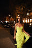 Long Chiffon Yellow Classy Prom Dress With Irregular Skirt