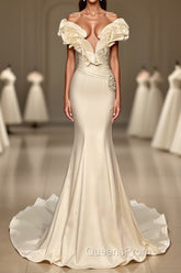 Long Mermaid Sweetheart Satin Evening Prom Dress