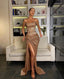 Long Classy Prom Dress Gold Mermaid Classy Evening Gowns
