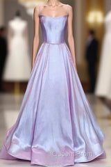 Long Satin Evening Prom Dress Spaghetti Straps Strapless