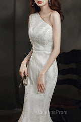 Long Sleeve Sequin Champagne Evening Prom Dress