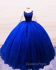Long Sleeves Ball Gown Appliques Dress