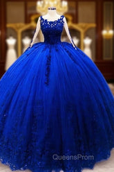 Long Sleeves Ball Gown Appliques Dress