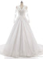 Long Sleeves V Neckline Backless Lace Appliques Wedding Gowns