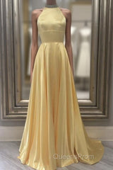 Long Yellow Evening Prom Dress For Women Formal Dress Evening Gowns