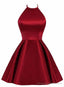 Lovely Halter Short Prom Dress, Homecoming Dresses , Satin Formal Dress