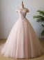 Lovely Light Pink Sweetheart Flowers Tulle Party Dress, Pink Classy Prom Dress