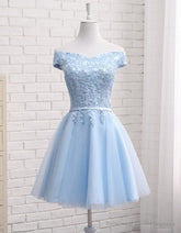 Lovely Off Shoulder Short Party Dress, Cute Homecoming Dress