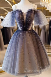 Lovely Tulle Offshoulder Short Evening Prom Dress, Lace Up Homecoming Dress