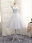 Lovely White Tulle Beaded Short Simple Wedding Party Dress, Short Bridal Dress Wedding Dress