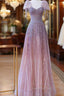 Luxurious A Line Straps Long Evening Prom Dress