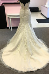 Luxurious Beaded Sweetheart Mermaid Court Train Wedding Dress Lace Embroidery