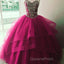 Luxurious Crystal Beaded Bodice Corset Organza Layered Quinceanera Dress