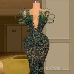 Luxury See Through Beaded Evening Prom Dress Bodycon Sexy Evening Prom Evening Dress
