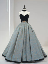 Beautiful Strapless Jacquard Floor Length Prom Dresses, A-Line Sweetheart Neck Formal Dresses