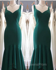 Mermaid Emerald Green Asymmetrical Dress