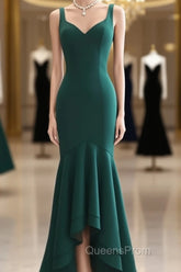 Mermaid Emerald Green Asymmetrical Dress