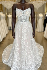 Mermaid Lace/Tulle A-Line Wedding Dress With Open Back