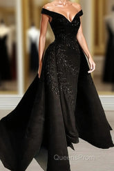 Mermaid Off The Shoulder Dress Lace Embroidery With Train