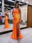 Mermaid One-Shoulder Sequins Prom Dress With Tassels