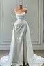Mermaid Spaghetti strap Floor-length Sleeveless High Split With Side Train Prom Dress