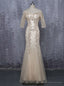 Mermaid V-neck Champagne Mother Of The Bride Dresses