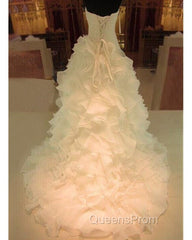 Mermaid Wedding Dress Sweetheart Organza Ruffles Train