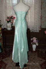 Mint Vintage Spaghetti Strap Chiffon Long Evening Prom Dress