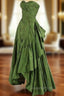 Modest Ball Gown Sweetheart Green Satin Long Evening Dress Party Dress Evening Dress Evening Prom Dress
