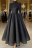 modest blue Evening Prom Dress lace emroidery evening Dress
