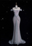 Modest Mermaid Off The Shoulder Sequin Long Classy Prom Dress Classy Graduation Party Dress Classy Evening Dress