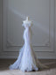 Modest Mermaid Strapless Tulle Flowers Classy Evening Dress Long Classy Prom Dress
