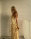 Modest Sheath Strapless Yellow Chiffon Floral Long Classy Prom Dress Party Dress 22Th Birthday Outfits Graduation Dress