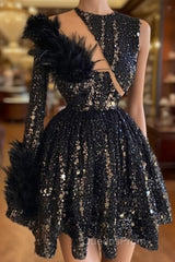 New Arrival Black A-Line Homecoming Dress