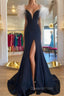 Off Shoulder V Neck Mermaid Black Long Evening Prom Dress, Mermaid Black Formal Dress, Black Evening Dress