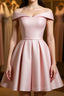 Off The Shoulder Pink Homecoming Dress Short Evening Prom Dress, Off Shoulder Graduation Dress, Formal Dress, Evening Dress