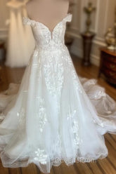 Off The Shoulder Tulle/Lace Wedding Dress