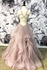 Open Back Dusty Pink Long Evening Prom Dress Simple Evening Prom Dress Long Evening Gowns