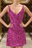 Orange One Shoulder Sequined Homecoming Dress