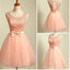 Peach Pink lace lovely for teens modest Classy homecoming Dress